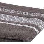 Serviette de toilette gris fonce uni coton 50x90cm tex home - la serviette de toilette