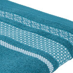 Serviette de toilette vert fonce uni coton 50x90cm tex home - la serviette de toilette