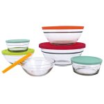 Set saladier x6 en verre avec couvercle novastyl - le set