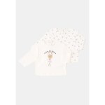 T - shirt bb blanc cass manches longues 9 mois tex baby - le lot de 2 t - shirts