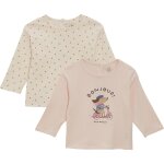 T - shirt bb rose manches longues 12 mois tex baby - le lot de 2 t - shirts