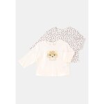T - shirt bb rose manches longues 6 mois tex baby - le lot de 2 t - shirts