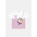 T - shirt fille blanc cass� 7 - 8 ans bluey bbc