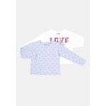T - shirt fille bleu / blanc manches longues 4 - 5 ans stitch disney - le lot de 2 t - shirts