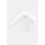 T - shirt fille gris chin / blanc col roul 9 - 10 ans tex - le lot de 2 t - shirts