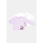 T - shirt fille violet / blanc manches longues 5 - 6 ans la reine des neiges disney - le lot de 2 t - ...