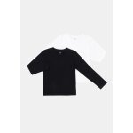 T - shirt garon noir / blanc manches longues 7 - 8 ans tex - le lot de 2 t - shirts