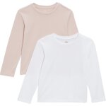 T - shirt gar�on rose / blanc manches longues 5 - 6 ans tex - le lot de 2 t - shirts