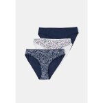 Slip femme marine / blanc t46 / 48 tex - le lot de 3 slips