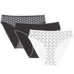 Slip femme noir / blanc t38 / 40 tex - le lot de 3 slips