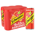 Soda aux agrumes schweppes - le pack de 6 canettes de 33cl