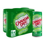 Soda ginger ale au gingembre canada dry - le pack de 6 canettes de 33cl