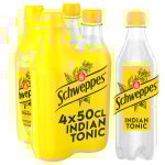 Soda indian tonic À l'extrait d'écorces de quinquina schweppes - le pack de 4 bouteilles de 50cl Soda indian tonic À l'extrait d'écorces de quinquina schweppes - le pack de 4 bouteilles de 50cl