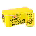 Soda indian tonic � l'extrait d'�corces de quinquina schweppes - le pack de 8 canettes de 15cl