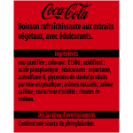 Soda au cola zro sucres coca - cola - la bouteille d'1, 25l