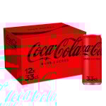 Soda au cola zro sucres coca - cola - le pack de 12 canettes de 33cl