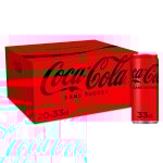 Soda au cola zro sucres coca - cola - le pack de 20 canettes de 33cl