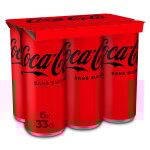 Soda au cola zro sucres coca - cola - le pack de 6 canettes de 33cl