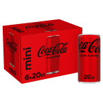 Soda au cola zro sucres coca - cola - le pack de 6 canettes de 20cl