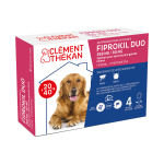 Soin anti - puces anti - tiques chien 20 - 40kg clement thekan - le paquet de 4 pipettes
