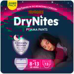Sous - vtements de nuit 8 - 13ans 30 - 48kg fille jumbo pack drynites huggies - le paquet de 13 culottes ...