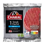 Steak hach viande bovine 5% mg charal - la barquette de 130g