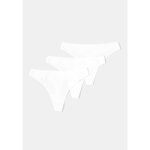 String femme blanc t42 / 44 tex - le lot de 3 strings