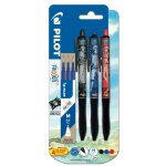 Styllo roller effaable frixion ball clicker one piece 0, 7mm x3 + 3 recharges assortis pilot - le lot ...
