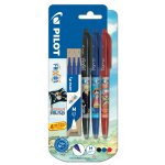 Styllo roller effaable frixion ball one piece 0, 7mm x3 + 3 recharges bleu pilot - le lot de 3 stylos ...