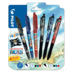 Styllo roller effaable frixion one piece 0, 7mm x6 noir - rouge - bleu pilot - le lot de 6 stylos