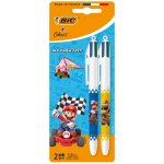 Stylo bille 4 couleurs rtractable pointe moyenne - edition limite super mario bic - le lot de 2 stylos ...