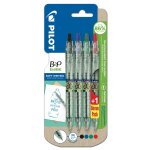 Stylo  bille rechargeable couleurs b2p eco ball x4 pilot - le lot de 4 stylos