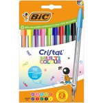 Stylo bille cristal fine 1, 6mm assortis bic - le lot de 20 stylos