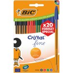 Stylo bille cristal multicouleurs 1, 6mm assortis bic - le lot de 10 stylos