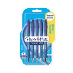 Stylo  bille flexgrip bleu pointe moyenne x5 paper mate - le lot de 5 stylos