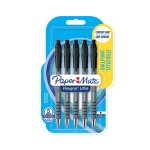 Stylo  bille flexgrip noir pointe moyenne x5 paper mate - le lot de 5 stylos