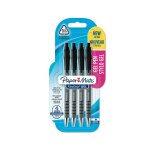 Stylo  bille rtractable 07mm noir flexgrip gel x4 paper mate - le lot de 4 stylos  bille lot de