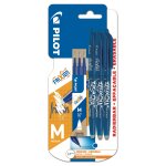 Stylo effaable frixion ball avec recharge - bleu pilot - le lot de 3 stylos avec recharge