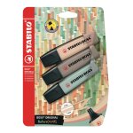 Surligneur boss nature colors x3 stabilo - le lot de 3 surligneurs