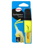 Surligneur pointe large et fine biseaute jaune - le surligneur