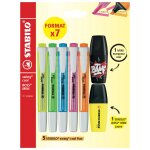 Surligneur swing cool fluo + 1 boss mini jaune et 1 mini marqueur noir stabilo - le lot de 5 surligneurs ...
