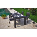 Table de jardin en rsine imitation rotin graphite houston bica - la table de jardin