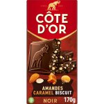 Tablette de chocolat noir amandes caramel biscuit cote d'or - la tablette de 170 g Tablette de chocolat noir amandes caramel biscuit cote d'or - la tablette de 170 g