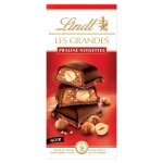 Tablette de chocolat noir pralin noisettes lindt les grandes - la tablette de 225g