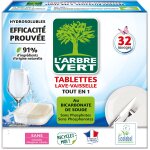Tablettes lave - vaisselle tout en 1 bicarbonate de soude l'arbre vert - le pack de 32 capsules Tablettes lave - vaisselle tout en 1 bicarbonate de soude l'arbre vert - le pack de 32 capsules