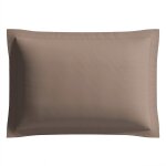 Taie d'oreiller taupe 100% coton bio 50x70 cm tex home - la taie d'oreiller