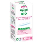 Tampons avec applicateur normal coton bio hypoallergénique love & green - le paquet de 16 tampons Tampons avec applicateur normal coton bio hypoallergénique love & green - le paquet de 16 tampons