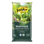 Terreau de rempotage plantes vertes et fleuries 6l soldor algoflash - l'unit