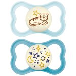 Sucettes silicone 6 + mois supreme nuit mam - le lot de 2 t�tines
