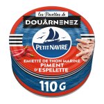 Thon au piment d'espelette petit navire - la boite de 110g Thon au piment d'espelette petit navire - la boite de 110g